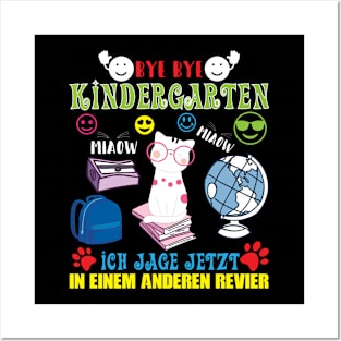 Einschulung Schulkind Katze Posters and Art